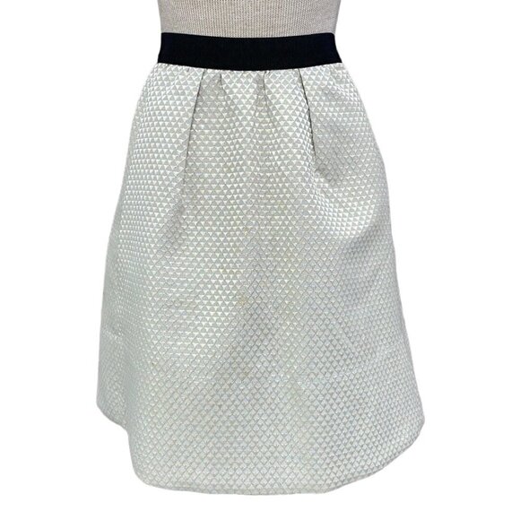 Anthropologie Ganni Mini Skirt Programme Triangle Pockets Gray Gold Medium M - Picture 1 of 14